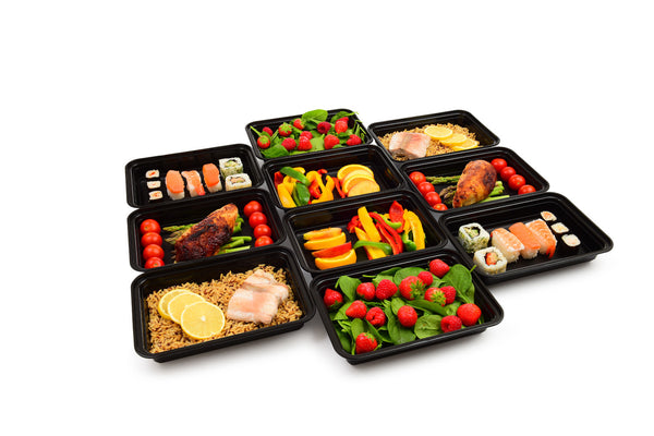 1 Compartment BPA Free Meal Prep Containers with Clear Lids. 10 pack [38 Fl. Oz/ 1.1L]